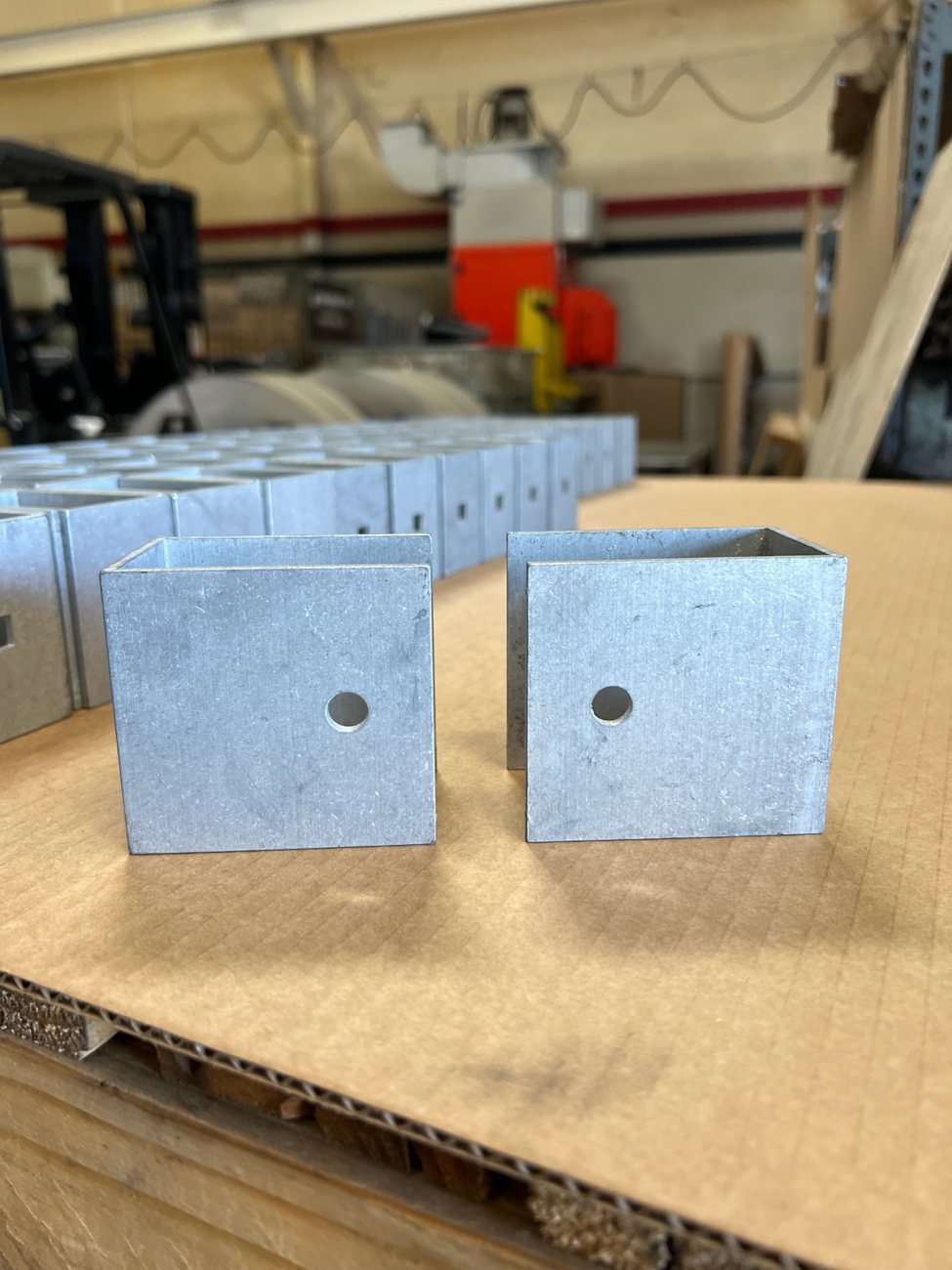Galvanized square tube with center hole